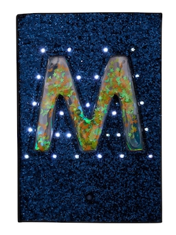 Space Light Up Glitter Alphabet A5 Notebook