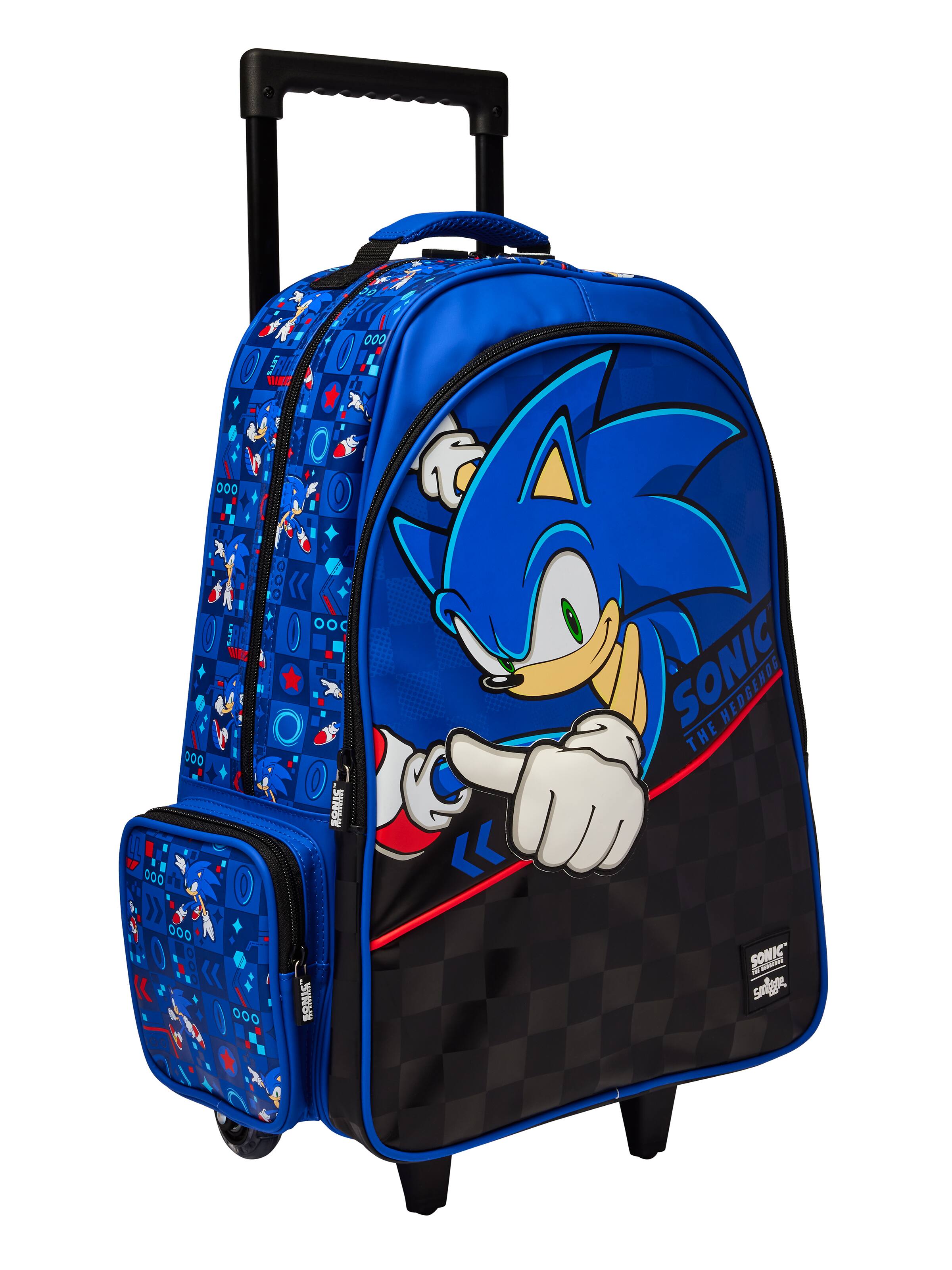 Sonic The Hedgehog Trolley Backpack With Light Up Wheels