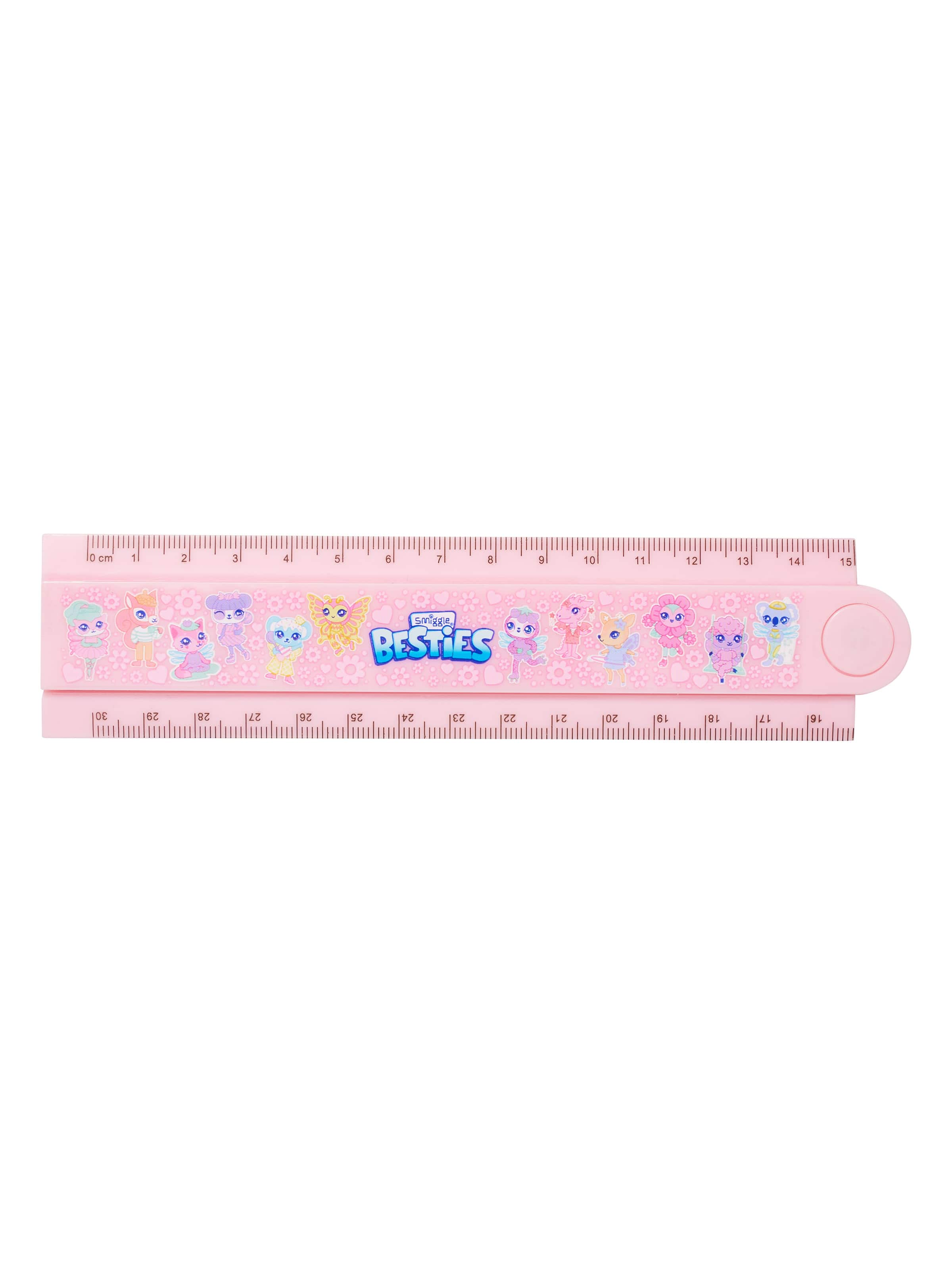 Smily Fold Up Ruler Pink